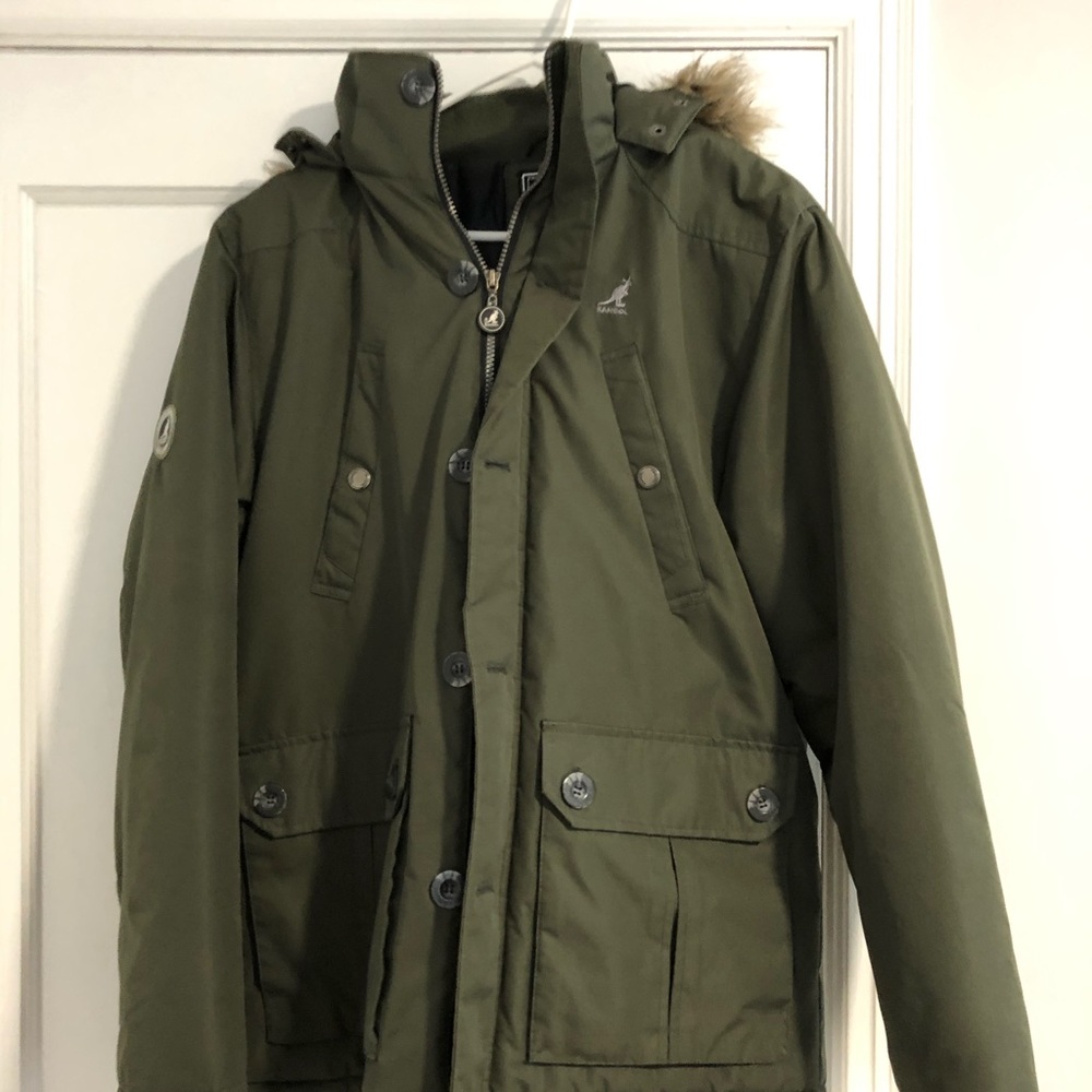 Men’s Kangol Quilted Parka Winter Jacket